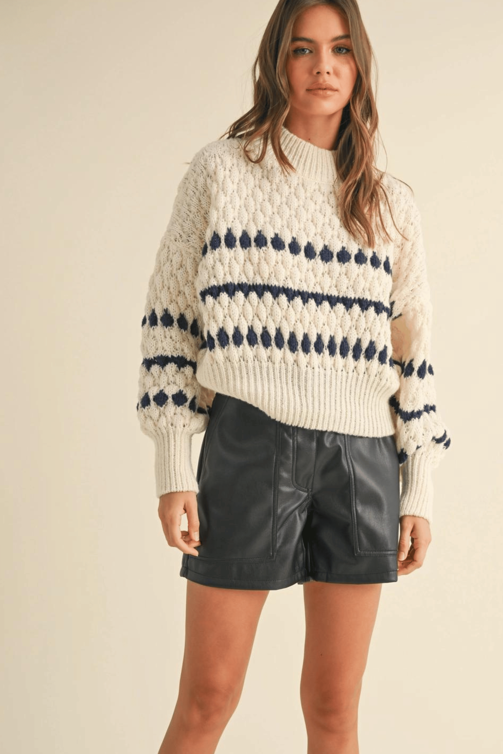 The Gracie Bubble Knit Striped Sweater