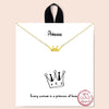 Gold-Dipped Princess Crown Charm Necklace