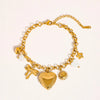 Eydn 18K Non-Tarnish Heart Locket Charm Bracelet