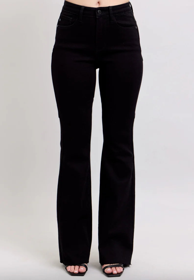 Black Star Seam Detail Flare Jeans