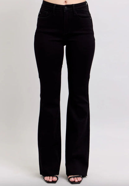 Black Star Seam Detail Flare Jeans