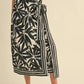 Floral Print Linen Wrap Skirt