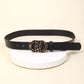 Double Circle Fashion Vegan Leather Belt