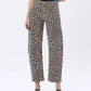High Rise Leopard Print Barrel Jeans