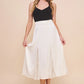 Crushed Satin Lace Godet Skirt