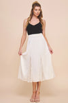 Crushed Satin Lace Godet Skirt