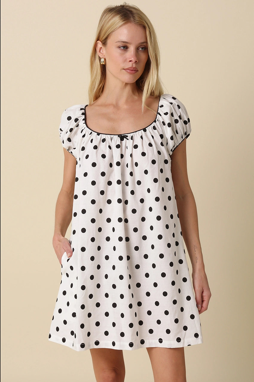 Alia Polka Dot Babydoll Dress