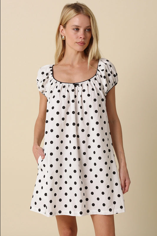Alia Polka Dot Babydoll Dress