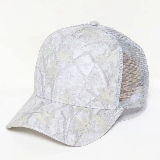 Camo Woods Print Mesh Back Trucker Cap