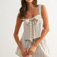 Gingham Print Set with Tie-Front Top and Shorts