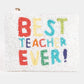 Best Teacher Ever Seed Beaded Coin Purse