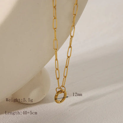 Gold Plated Paperclip Necklaces with Ring For Charms
