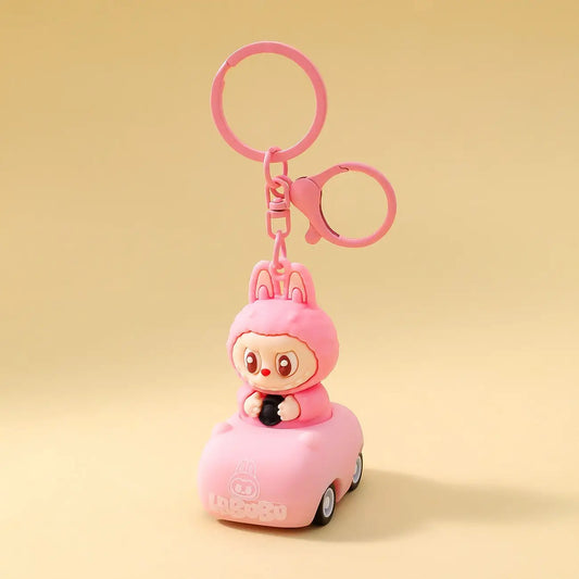 Labubu Driving Cartoon Keychain