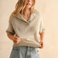 Multi Color Collared Knitted Top