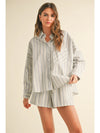 Multi Stripe Cotton Button Down Shirt