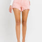 High Rise Slide Slit Frayed Hem Shorts