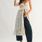 Sheer Floral Lace Ruffle Cover Up Top