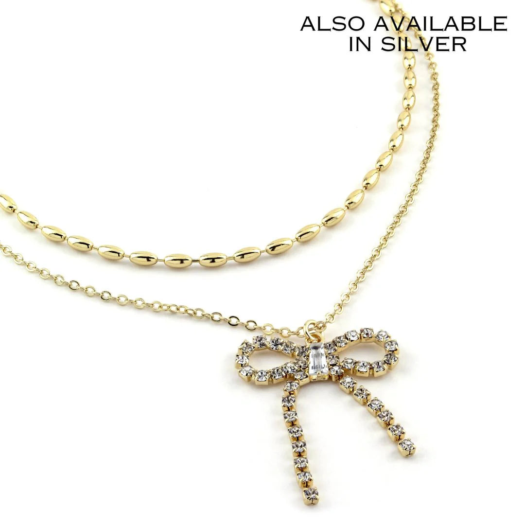 Dangling Bow Necklace