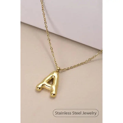 18k Stainless Steel Tarnish Free Initial Necklace