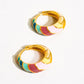 Paloma 18K Gold Colorful Striped Hoop Earring