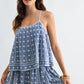 Embroidered Blue Checkered Shorts Set