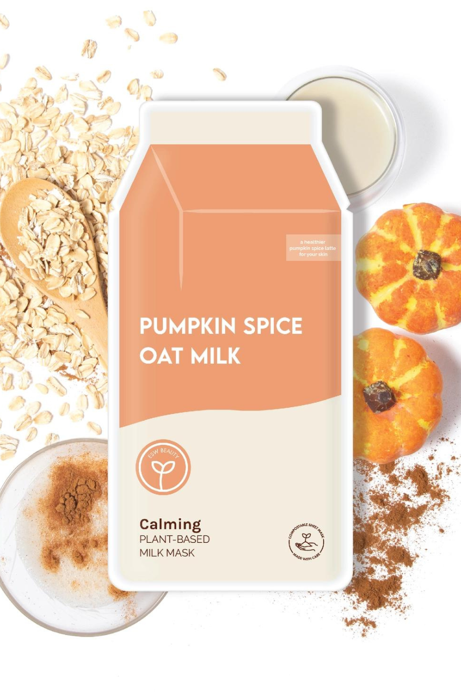 ESW Beauty Pumpkin Spice Oat Milk Calming Plant-Based Milk Mask