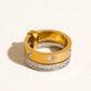 Greyson 18K Gold Non-Tarnish Two-Tone Crystal Band Ring