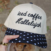 Iced Coffee Polka Dot Embroidered Trucker Hat