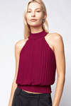 Smocked High Neck Top