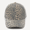 Washed Leopard Print Baseball Cap