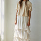Woven Polyester Chiffon Tiered Midi Skirt