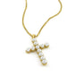 Pearl Cross Gold Necklace
