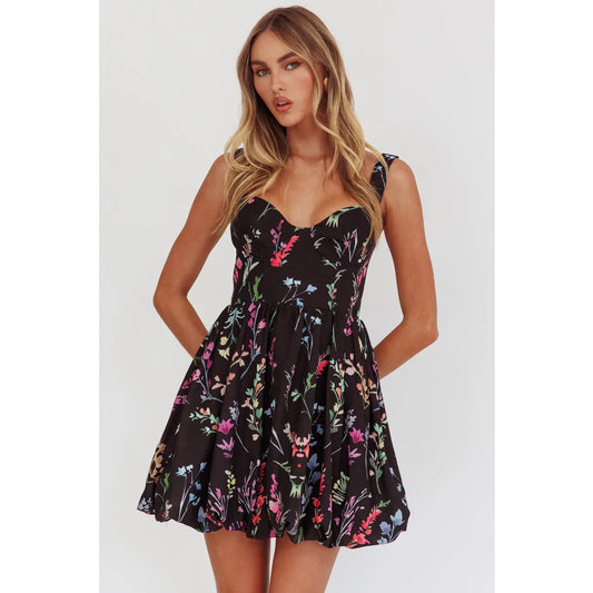 Bubble Bottom Floral Mini Dress