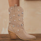 Star Stud Embellished Western Boots