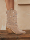 Star Stud Embellished Western Boots
