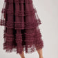 Romantic Ruffle Tiered Tulle Midi Skirt