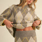 Argyle Sweater Top and Midi Skirt Set