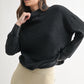 Chunky Waffle Mineral Wash Mock Neck Sweater