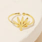 Gold Dipped Delicate Marijuana Leaf Adjustable Ring
