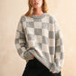 Checker Pattern Sweater Top