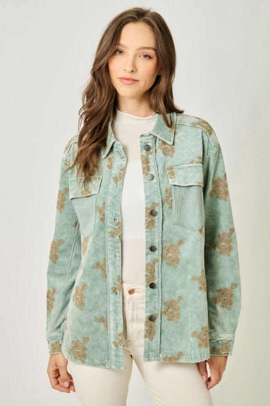Washed Corduroy Embroidery Jacket