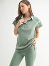 Mineral Wash Half Button Tee