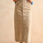 Button Front Washed Skirt