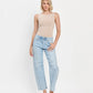High Rise Light Wash Barrel Leg Jeans