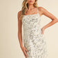 Sleeveless Sequin Tweed Mini Dress