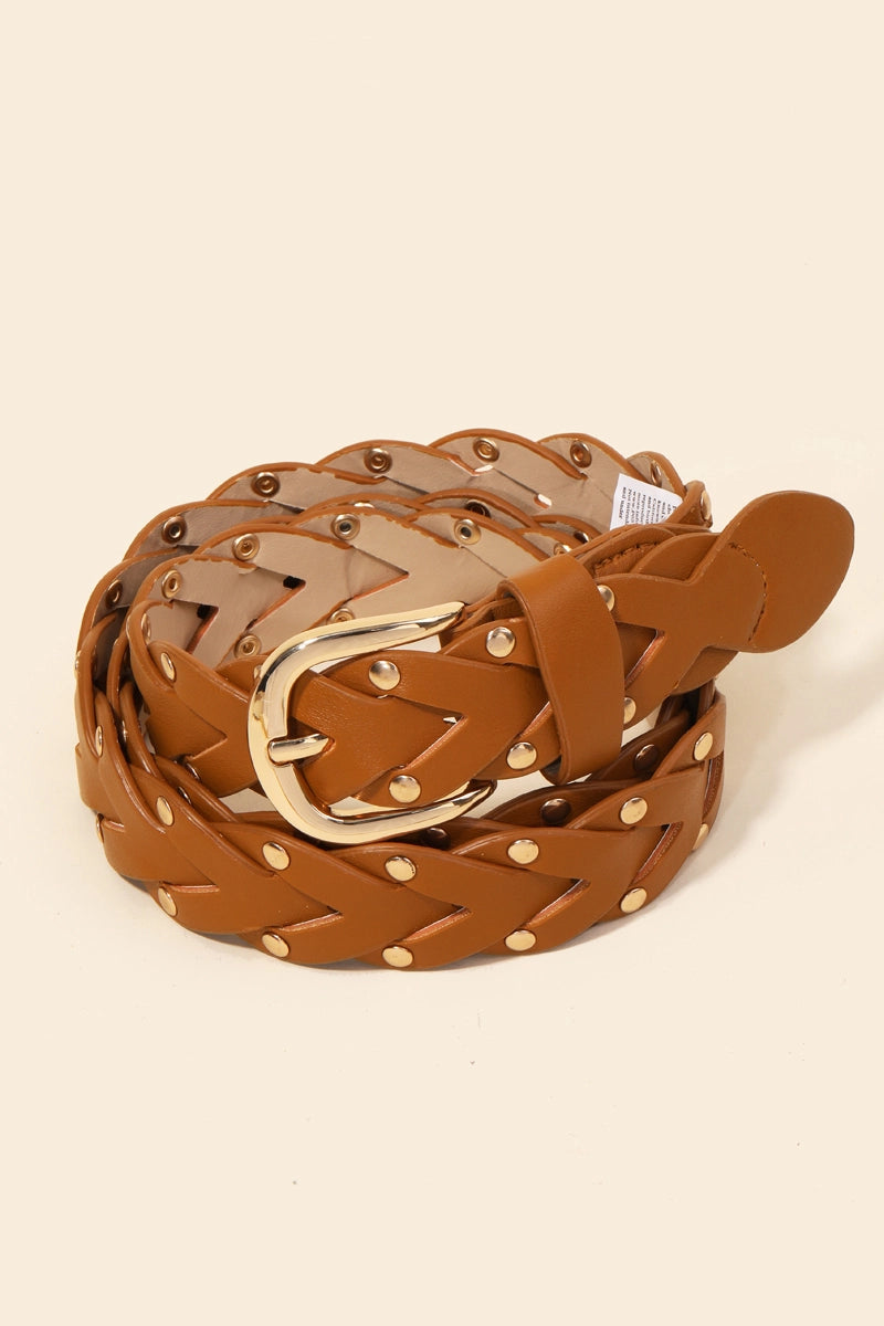 Braided Design Fashion Vegan Leather Belt
