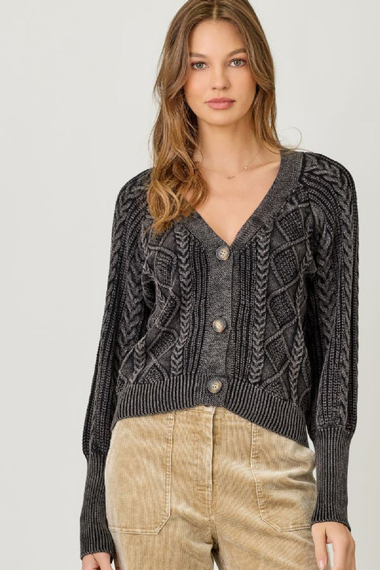 Mixed Weaving Sweater Cardigan