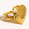 Sefina 18K Non-Tarnish Locket Heart Ring