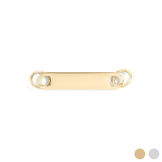 18K Gold Stainless Steel Engravable Bar Connector Charm