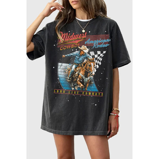 Midwest Cowboy American Rodeo Oversized Graphic Tee